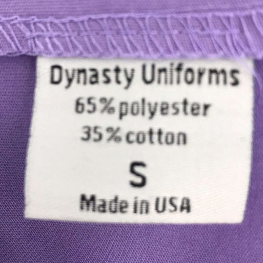 NEW Small Lilac Purple & Navy Blue Scrub Top Vneck - Picture 7 of 13